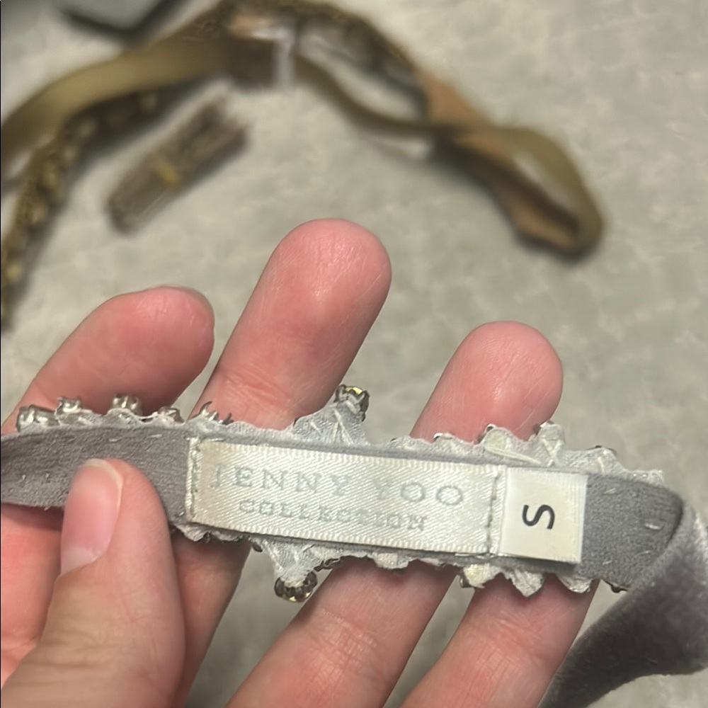 Jenny Yoo Silver Gray Crystal Embellished Belt - Picture 3 of 6